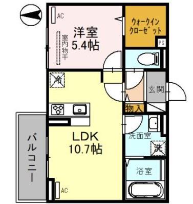 アトラエンテ御崎公園(1LDK/3階)の間取り写真
