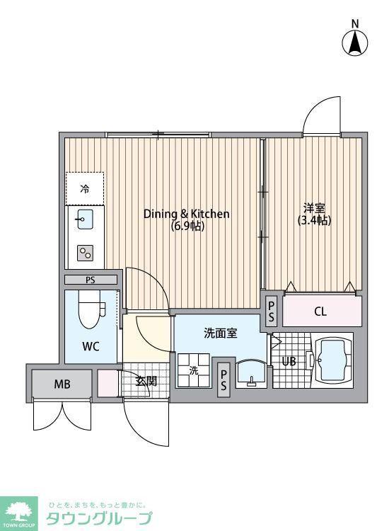 SUNFLOWER GARDEN(1DK/2階)の間取り写真