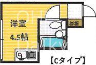 シティハイツ八尾(ワンルーム/2階)の間取り写真