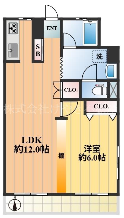 内田コーポ(1LDK/3階)の間取り写真