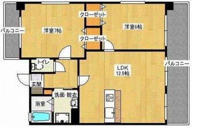 コスタカーサ(2LDK/1階)の間取り写真