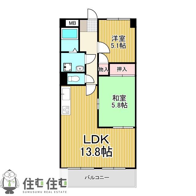 ラヴィアン八千代(2LDK/1階)の間取り写真
