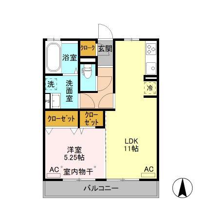 コージーネスト B(1LDK/2階)の間取り写真