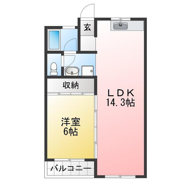 丸の内コーポラス(1LDK/3階)の間取り写真