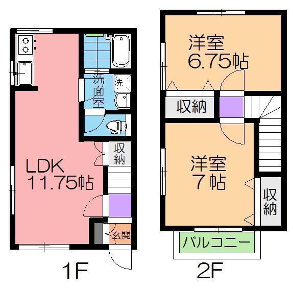 エクセル(2LDK/1階)の間取り写真