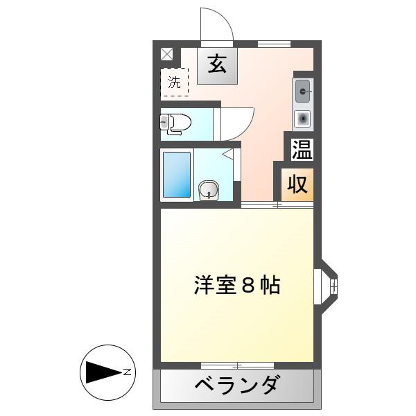 サンシティ杉山III(1K/2階)の間取り写真