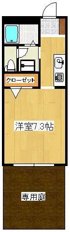 フォブール21(1K/1階)の間取り写真