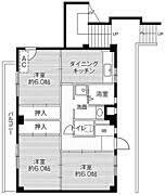 ビレッジハウス迎田4号棟(3DK/2階)の間取り写真
