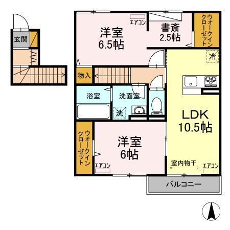WOOD VILLAGE(2LDK/2階)の間取り写真