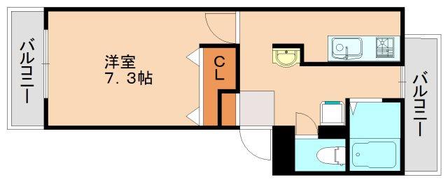 ブランシュール片峰II(1K/3階)の間取り写真