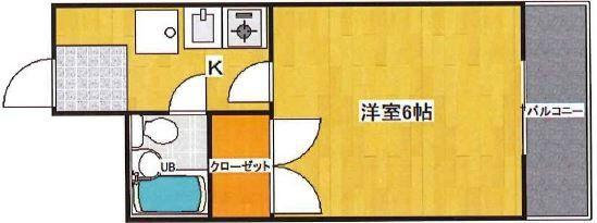 グレース北山本(1K/3階)の間取り写真