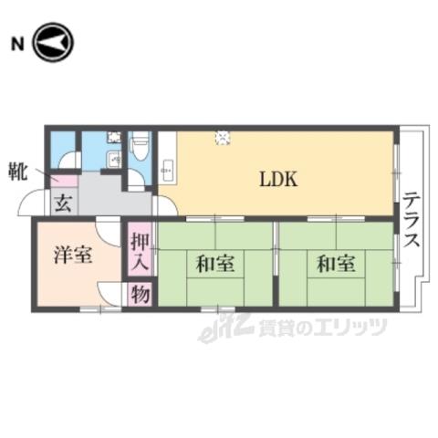 ソシアハイツオクダ(3LDK/1階)の間取り写真