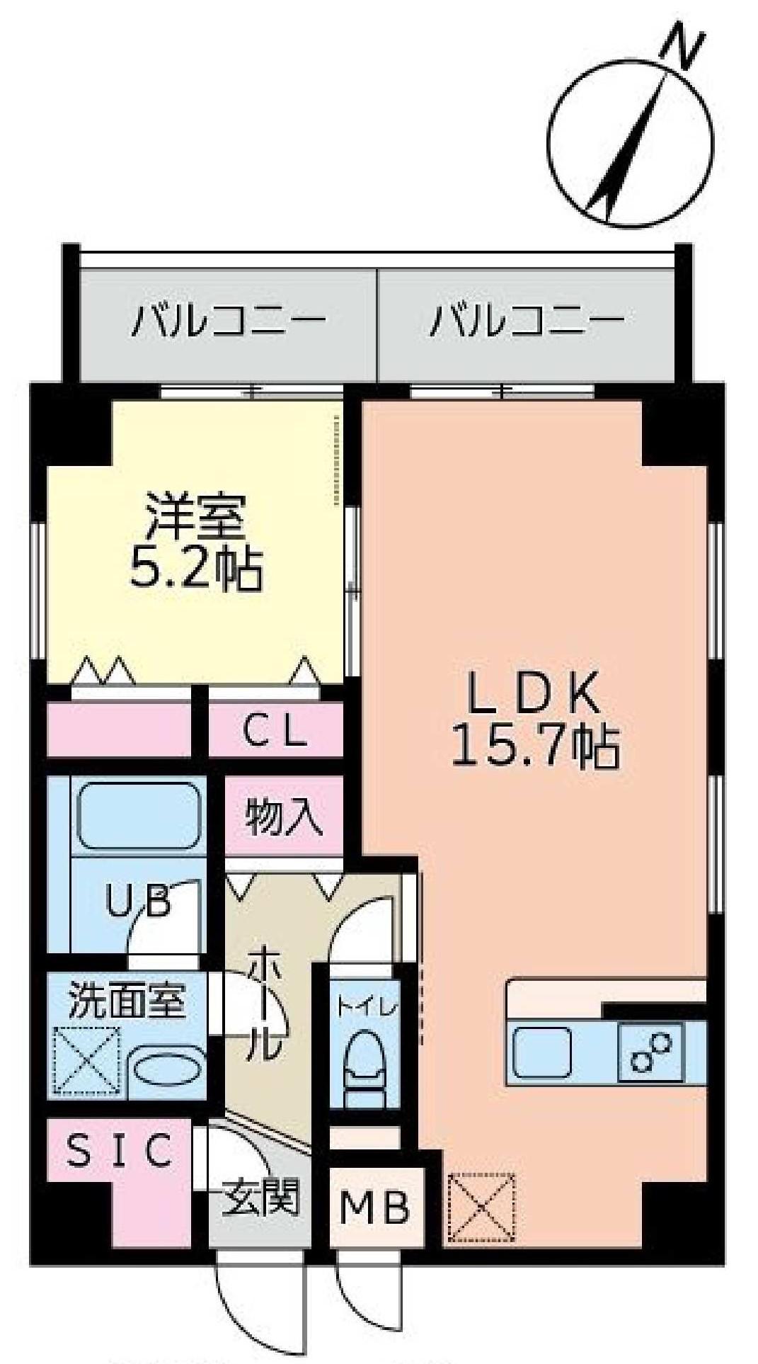 BLDG110(1LDK/5階)の間取り写真