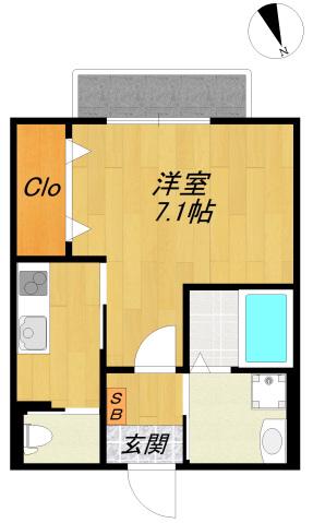 PLAGE(1K/3階)の間取り写真