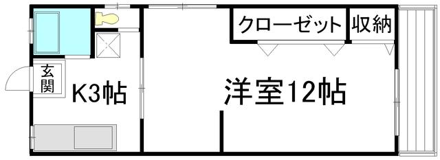 ヴィラブランシュ猫屋(1K/5階)の間取り写真