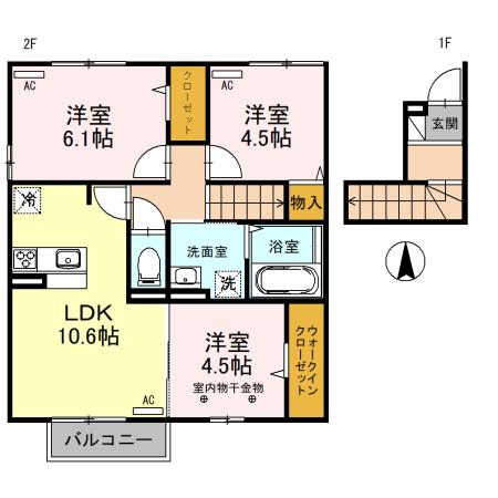 VIVERE(3LDK/2階)の間取り写真