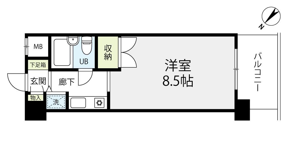 パーク・ノヴァ伊勢佐木長者町(ワンルーム/7階)の間取り写真