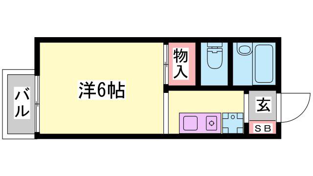 クイーンハイツ青山A棟(ワンルーム/1階)の間取り写真