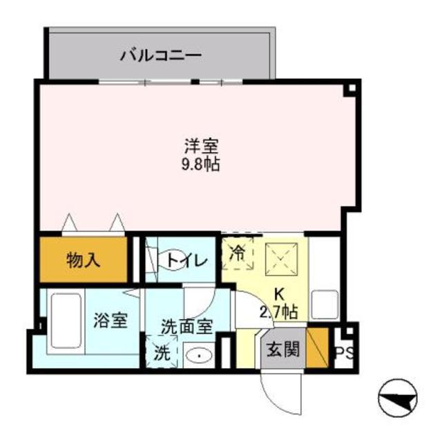 パルク ヴィラージュK(1K/2階)の間取り写真