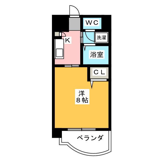 BRILLIANT36(1K/6階)の間取り写真