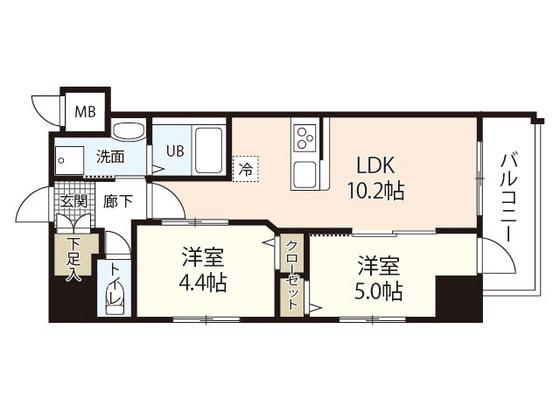 センチュリオン本川(2LDK/7階)の間取り写真