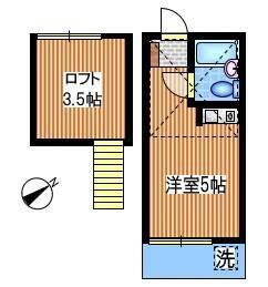 ベルアール用賀(ワンルーム/1階)の間取り写真