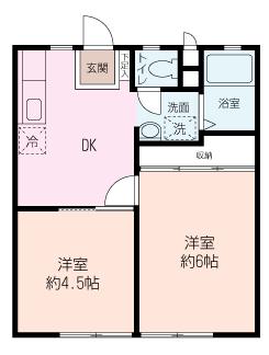インセンス馬堀町(2K/1階)の間取り写真