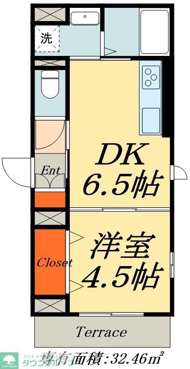 HORIZON(1DK/1階)の間取り写真