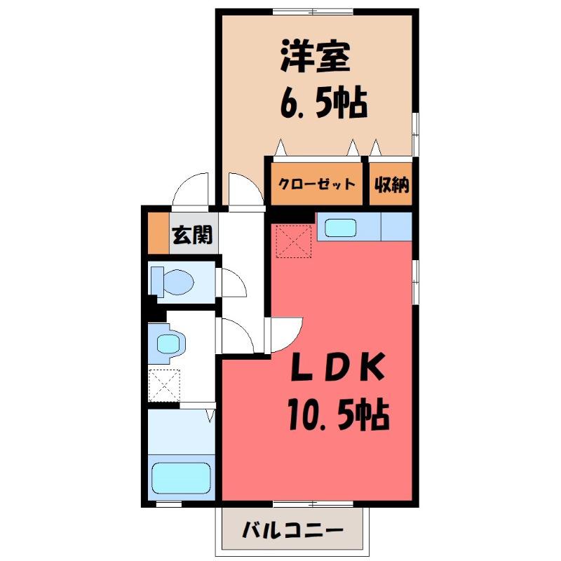 グランシャリオIII(1LDK/2階)の間取り写真