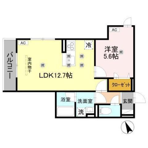 D-RESIDENCE川口3丁目W(1LDK/1階)の間取り写真