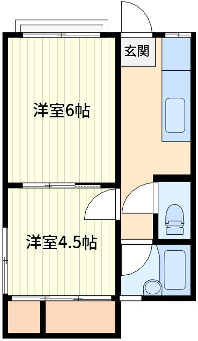 サンハイツ(2K/1階)の間取り写真