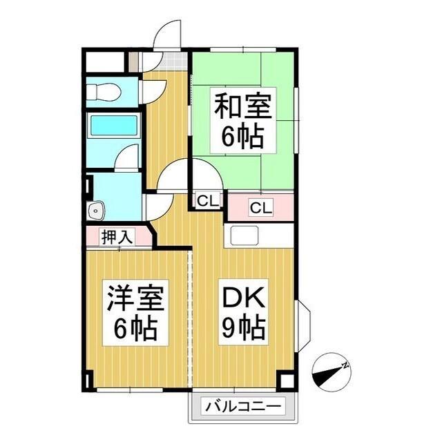 エルカーサ21(2LDK/3階)の間取り写真