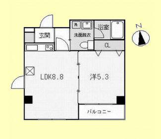 ロータスサカエ(1LDK/3階)の間取り写真