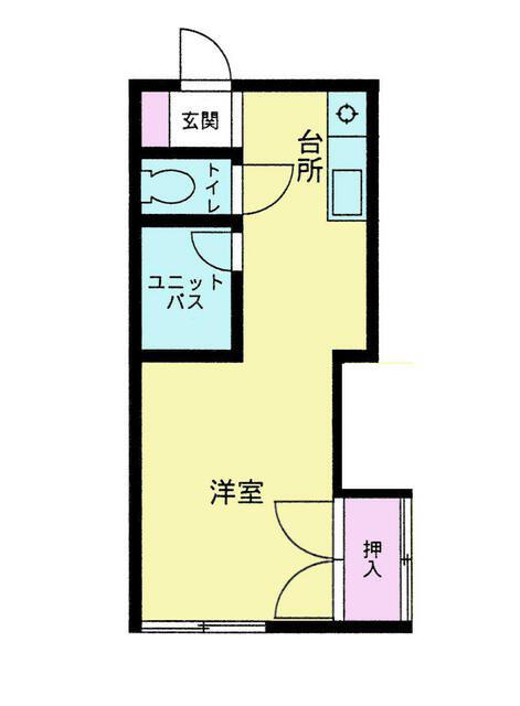 リバーハイツ井上(ワンルーム/1階)の間取り写真