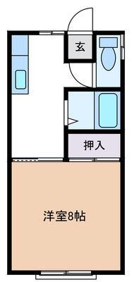 コーポ不動パート2 2階(1K/2階)の間取り写真