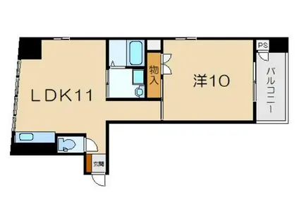 丸藤ビル(1LDK/5階)の間取り写真