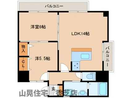 ホワイトタウン(2LDK/3階)の間取り写真