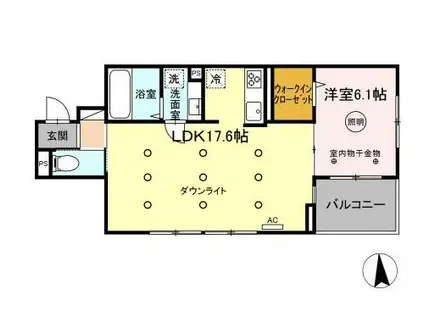 アルカンジュ東合川(1LDK/2階)の間取り写真