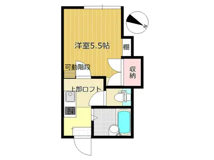 信開セルーラ音羽町(1K/1階)の間取り写真