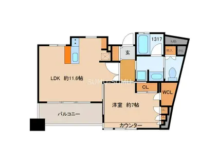 アトレフォルム横濱松ヶ丘(1LDK/6階)の間取り写真