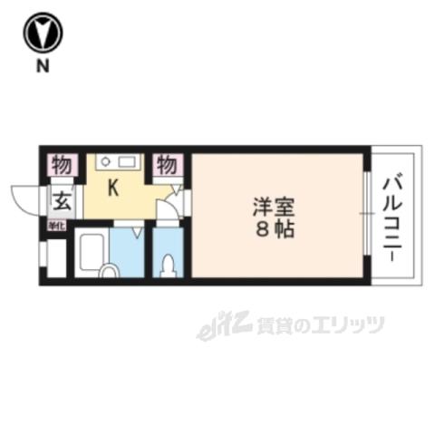 サンフェスタ東福寺A棟(1K/1階)の間取り写真
