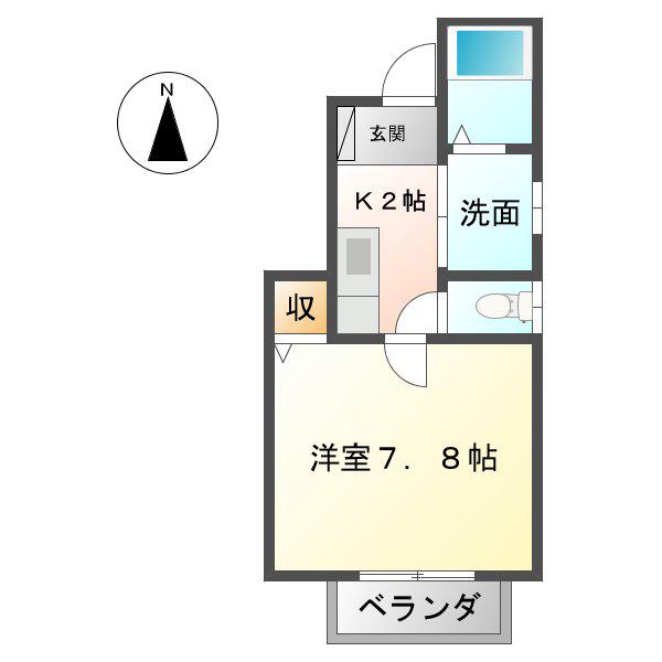 アンフィニIII(1K/1階)の間取り写真