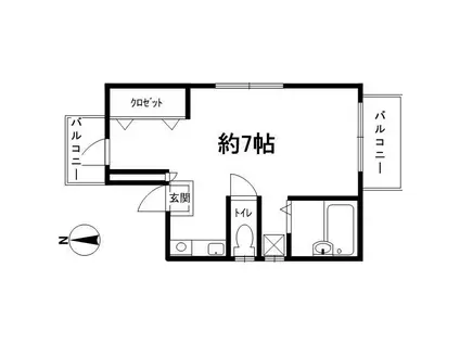 ラジャーコート王子(ワンルーム/2階)の間取り写真