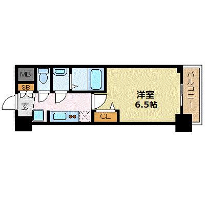 プレサンス新大阪イオリア(1K/10階)の間取り写真