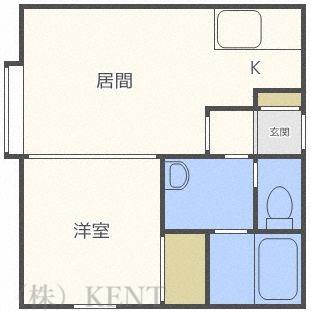 シティハウス発寒南(1LDK/2階)の間取り写真