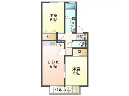 ファミーユ21 A棟(2LDK/1階)の間取り写真