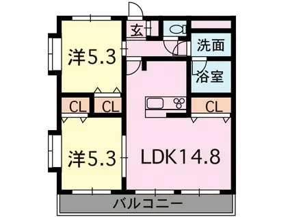 アーバニスト本山(2LDK/1階)の間取り写真