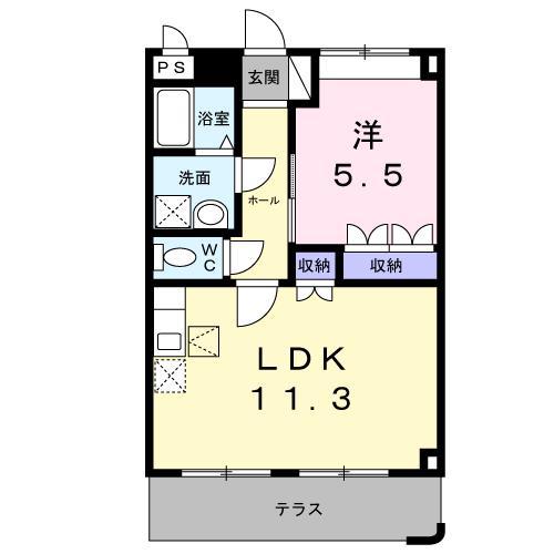 エクレセンス(1LDK/1階)の間取り写真