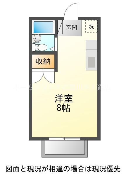 グランドハイツA(ワンルーム/2階)の間取り写真