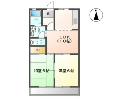 メゾンドジョイフル(2LDK/1階)の間取り写真